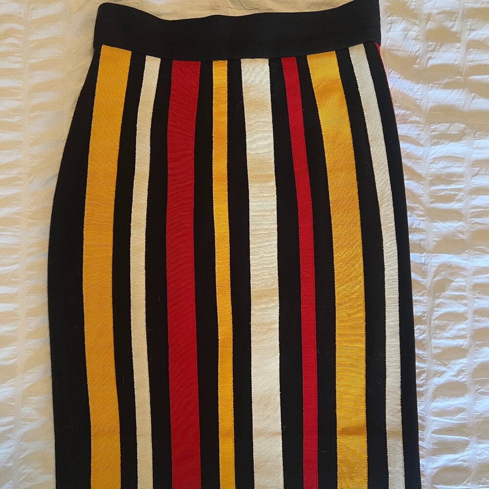 Vertical Stripe Vintage Moschino Cheap and Chic Maximalist Pencil Skirt